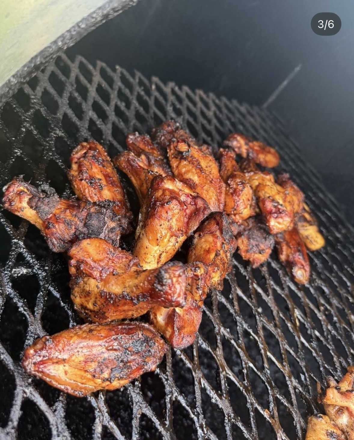 Smoked wings on the grill
